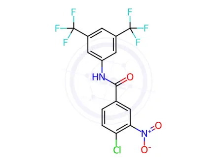 Chemical structure of N-[3,5-bis(trifluoromethyl)phenyl]-4-chloro-3-nitrobenzamide
