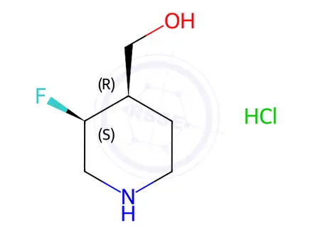 Chemical structure of [(3S,4R)-rel-3-Fluoro-4-piperidyl]methanol Hydrochloride