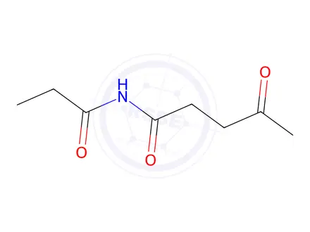 Chemical structure of Pentanamide, 4-oxo-N-(1-oxopropyl)-