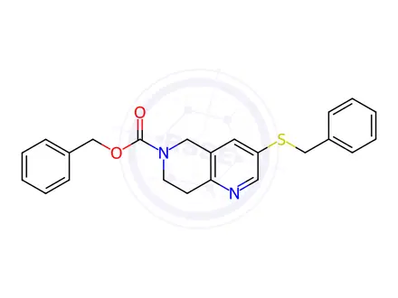 Chemical structure of Benzyl 3-(benzylthio)-7,8-dihydro-1,6-naphthyridine-6(5H)-carboxylate