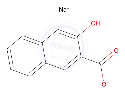 Chemical structure of sodium 3-hydroxy-2-naphthoate