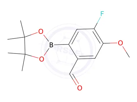 Chemical structure of 4-Fluoro-5-methoxy-2-(4,4,5,5-tetramethyl-1,3,2-dioxaborolan-2-yl)benzaldehyde