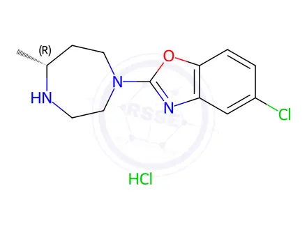 Chemical structure of (R)-5-Chloro-2-(5-methyl-1,4-diazepan-1-yl)benzo[d]oxazole hydrochloride