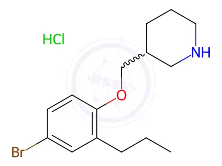 Chemical structure of 3-[(4-Bromo-2-propylphenoxy)methyl]piperidine hydrochloride