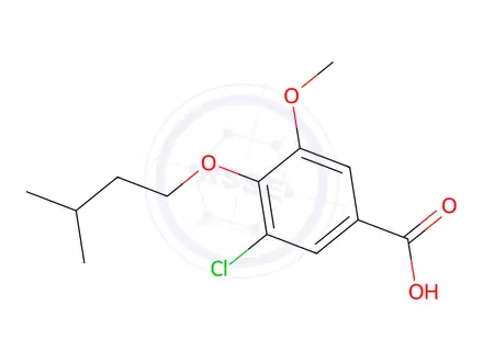 Chemical structure of 3-Chloro-5-Methoxy-4-(3-Methylbutoxy)Benzoic Acid