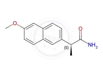 Chemical structure of (S)-2-(6-methoxynaphthalen-2-yl)propanamide
