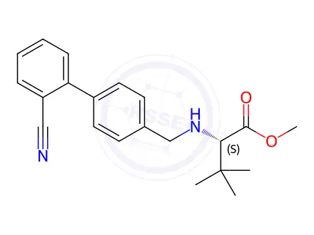 Chemical structure of L-VALINE, N-[(2'-CYANO[1,1'-BIPHENYL]-4-YL)METHYL]-3-METHYL-, METHYL ESTER
