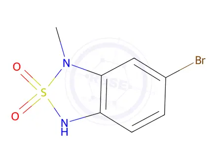 Chemical structure of 6-bromo-1-methyl-1,3-dihydrobenzo[c][1,2,5]thiadiazole 2,2-dioxide