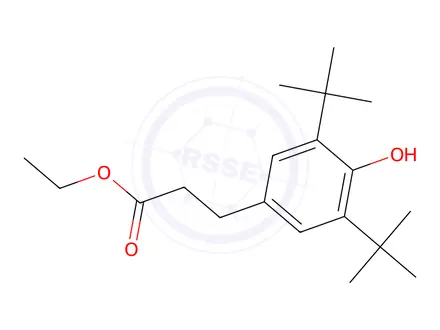 Chemical structure of Ethyl-3,5-bis(1,1-dimethylethyl)-4-hydroxybenzenepropanoate