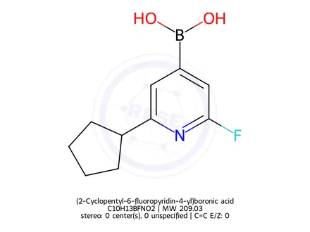 Chemical structure of (2-Cyclopentyl-6-fluoropyridin-4-yl)boronic acid