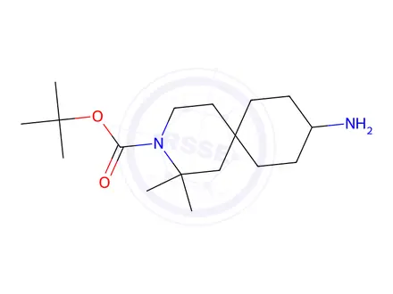 Chemical structure of Tert-butyl 9-amino-2,2-dimethyl-3-azaspiro[5.5]Undecane-3-carboxylate