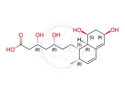 Chemical structure of 1-Naphthaleneheptanoic acid, 1,2,6,7,8,8a-hexahydro-β,δ,6,8-tetrahydroxy-2-methyl-, (βR,δR,1S,2S,6R,8S,8aR)-
