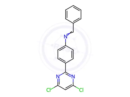 Chemical structure of N-Benzylidene-4-(4,6-dichloropyrimidin-2-yl)aniline