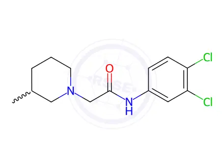 Chemical structure of N-(3,4-dichlorophenyl)-2-(3-methylpiperidin-1-yl)acetamide