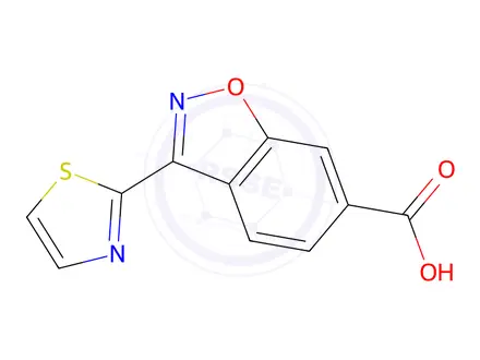 Chemical structure of 3-Thiazol-2-yl-benzo[d]isoxazole-6-carboxylic acid