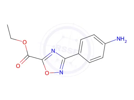 Chemical structure of 3-(4-Amino-phenyl)-[1,2,4]oxadiazole-5-carboxylic acidethylester