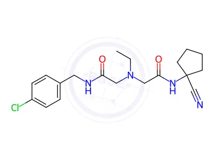 Chemical structure of N-(4-Chlorobenzyl)-2-((2-((1-cyanocyclopentyl)amino)-2-oxoethyl)(ethyl)amino)acetamide