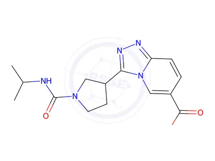 Chemical structure of 3-(1-(Isopropylcarbamoyl)pyrrolidin-3-yl)-[1,2,4]triazolo[4,3-a]pyridine-6-carboxylic acid