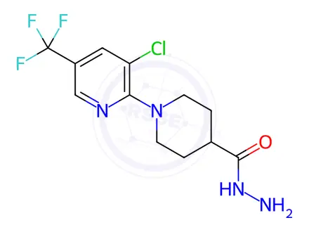 Chemical structure of 1-[3-chloro-5-(trifluoromethyl)-2-pyridinyl]-4-piperidinecarbohydrazide