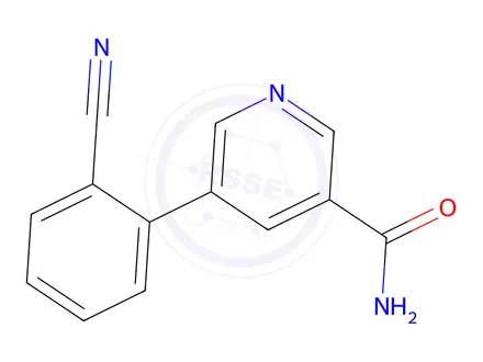 Chemical structure of 5-(2-Cyanophenyl)nicotinamide