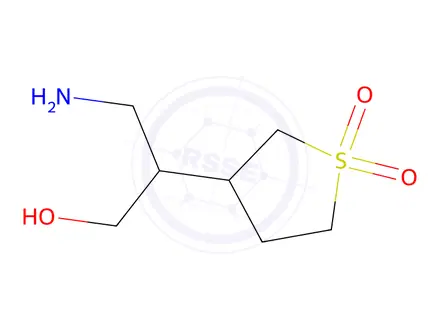 Chemical structure of 3-(1-Amino-3-hydroxypropan-2-yl)tetrahydrothiophene 1,1-dioxide