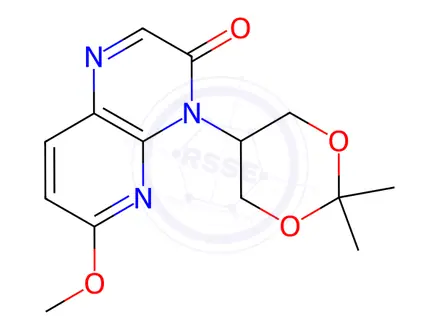 Chemical structure of 4-(2,2-Dimethyl-1,3-Dioxan-5-Yl)-6-Methoxypyrido[2,3-B]Pyrazin-3(4H)-One(WXC01734)