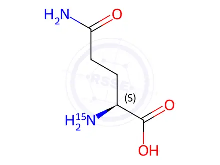 Chemical structure of Glutamine 2-N-15