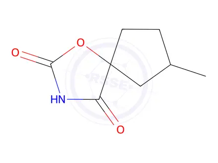 Chemical structure of 1-Oxa-3-azaspiro[4.4]nonane-2,4-dione,7-methyl-(6CI)