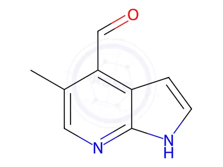 Chemical structure of 5-methyl-1H-pyrrolo[2,3-b]pyridine-4-carbaldehyde