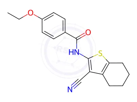 Chemical structure of N-(3-cyano-4,5,6,7-tetrahydrobenzo[b]thiophen-2-yl)-4-ethoxybenzamide