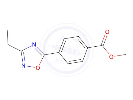 Chemical structure of Methyl 4-(3-ethyl-1,2,4-oxadiazol-5-yl)benzoate, 97%