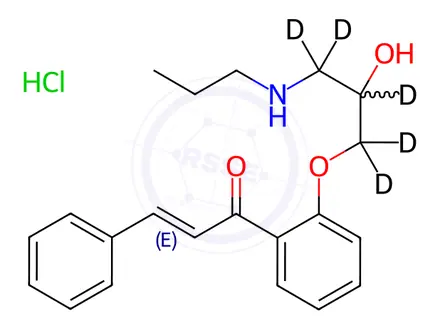 Chemical structure of (2E)-Dehydro Propafenone-d5 Hydrochloride