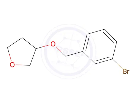 Chemical structure of 3-[(3-bromophenyl)methoxy]oxolane