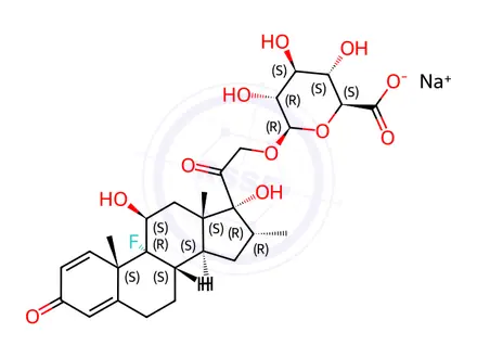 Chemical structure of Dexamethasone β-D-Glucuronide Sodium Salt