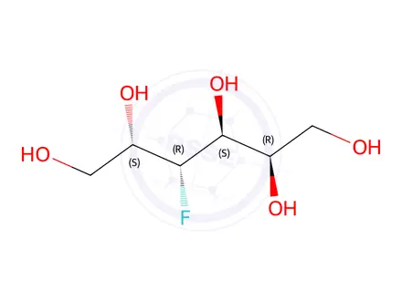Chemical structure of 3-deoxy-3-fluoro-D-galactitol
