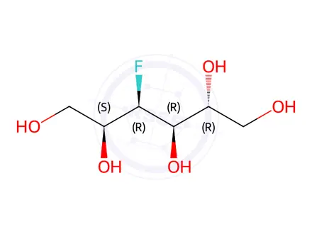 Chemical structure of 3-deoxy-3-fluoro-D-glucitol
