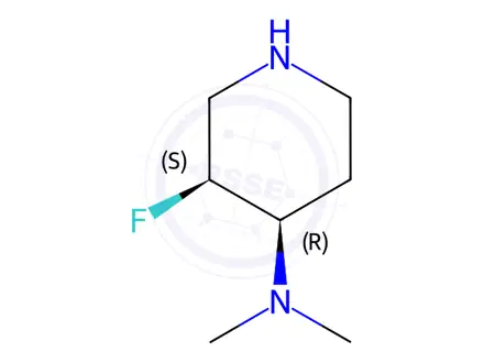 Chemical structure of (3S,4R)-3-fluoro-N,N-dimethylpiperidin-4-amine dihydrochloride