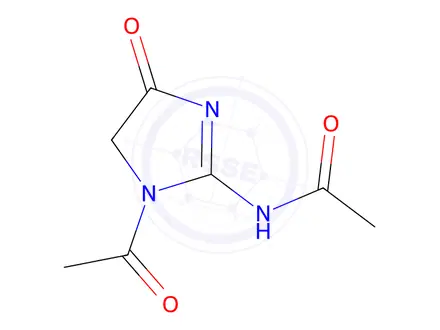 Chemical structure of Acetamide, N-(1-acetyl-4,5-dihydro-4-oxo-1H-imidazol-2-yl)-