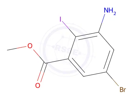 Chemical structure of Methyl 3-amino-5-bromo-2-iodobenzoate