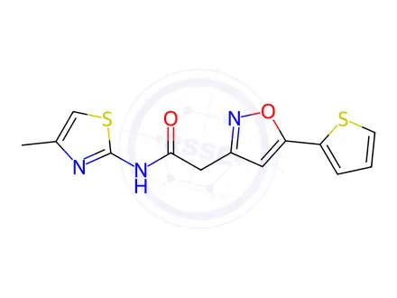 Chemical structure of N-(4-Methylthiazol-2-yl)-2-(5-(thiophen-2-yl)isoxazol-3-yl)acetamide
