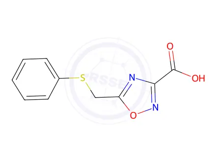 Chemical structure of 5-((Phenylthio)methyl)-1,2,4-oxadiazole-3-carboxylic acid