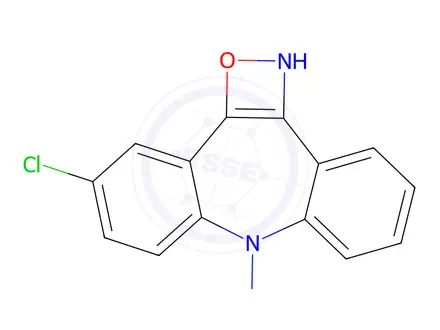 Chemical structure of 10-chloro-7-nitroso-2,7-dihydrodibenzo[b,f][1,2]oxazeto[3,4-d]azepine