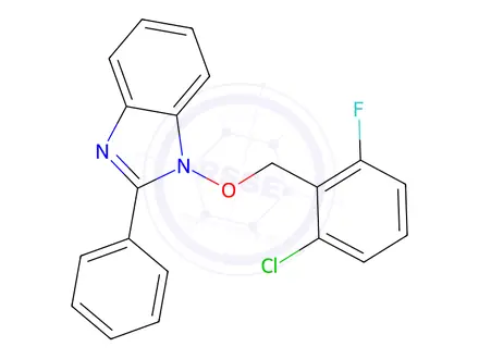Chemical structure of 1-[(2-Chloro-6-fluorophenyl)methoxy]-2-phenyl-1H-1,3-benzodiazole