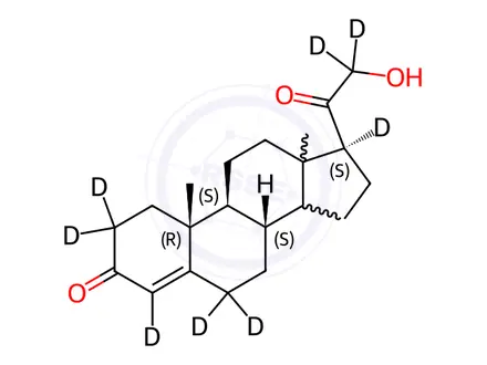 Chemical structure of 11-Deoxy Corticosterone-[D8]