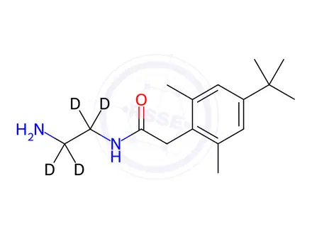 Chemical structure of N-(2-Aminoethyl)-4-(1,1-dimethylethyl)-2,6-dimethylbenzeneacetamide-d4