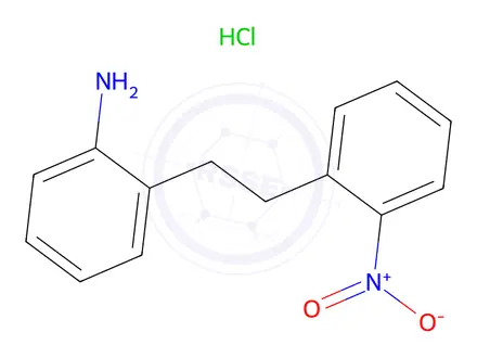 Chemical structure of 2-[2-(2-nitrophenyl)ethyl]aniline hydrochloride
