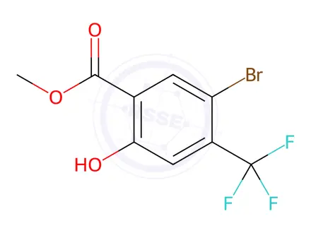 Chemical structure of methyl 5-bromo-2-hydroxy-4-(trifluoromethyl)benzoate