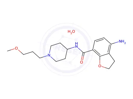 Chemical structure of 4-Amino-N-(1-(3-Methoxypropyl)Piperidin-4-yl)-2,3-Dihydrobenzofuran-7-Carboxamide Hydrate