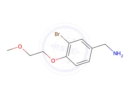 Chemical structure of 3-Bromo-4-(2-methoxyethoxy)-benzylamine