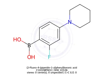 Chemical structure of (2-Fluoro-4-(piperidin-1-yl)phenyl)boronic acid